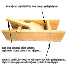 Çam Ağacından Doğal El Yapımı Zeytin Kırma Makinesi